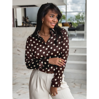 Chemise à pois Kaélane - Chocolat