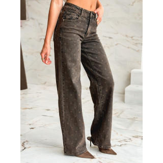 Jeans à pois Azylis - Marron