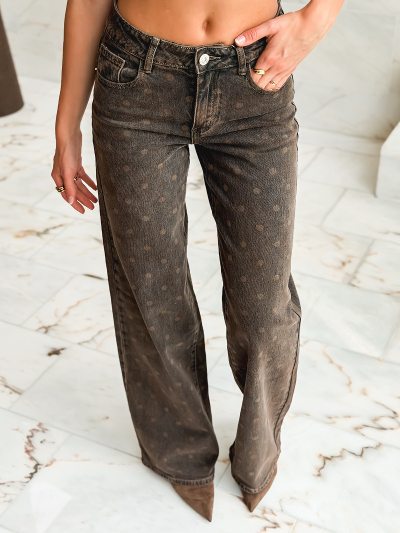 Jeans à pois Azylis - Marron Jeans à pois Azylis - Marron