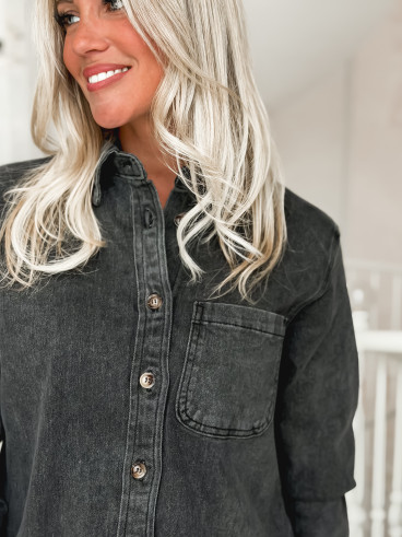 Chemise en jeans Zorane - Gris foncé Chemise en jeans Zorane - Gris foncé