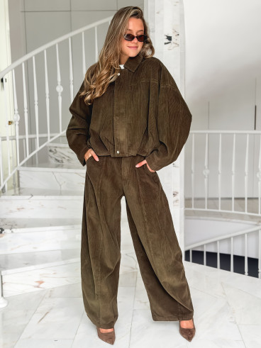 Pantalon en velours Nally - Kaki
