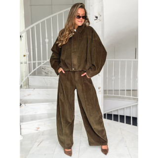 Pantalon en velours Nally - Kaki