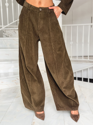 Pantalon en velours Nally - Kaki
