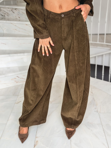 Pantalon en velours Nally - Kaki