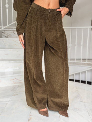 Pantalon en velours Nally - Kaki