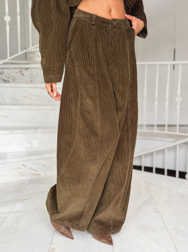 Pantalon en velours Nally - Kaki