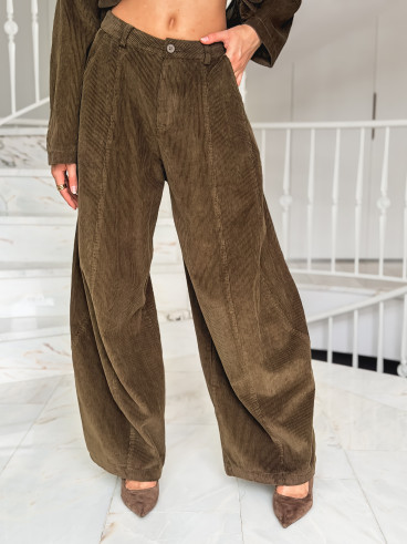 Pantalon en velours Nally - Kaki