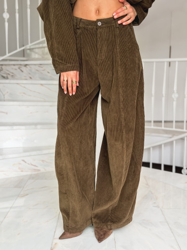 Pantalon en velours Nally - Kaki