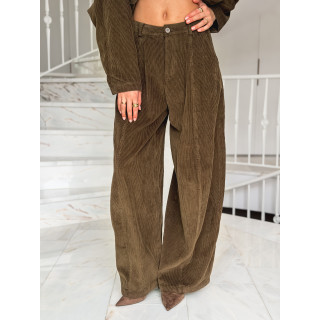 Pantalon en velours Nally - Kaki