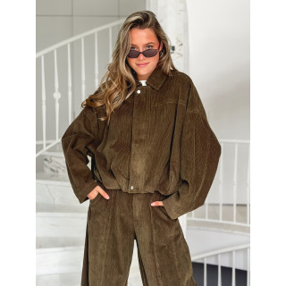 Veste en velours Nally - Kaki