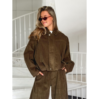 Chemise en velours Nally - Kaki