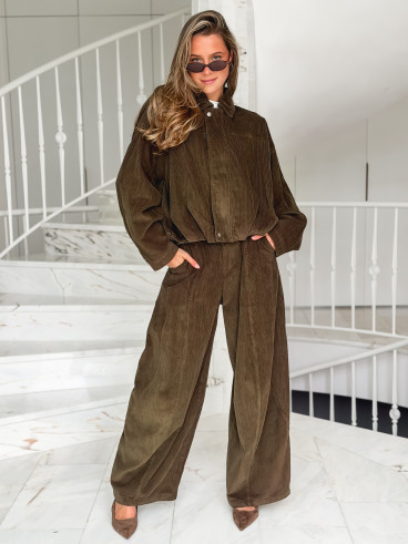 Chemise en velours Nally - Kaki Chemise en velours Nally - Kaki