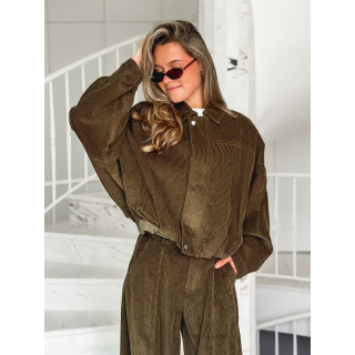 Chemise en velours Nally - Kaki