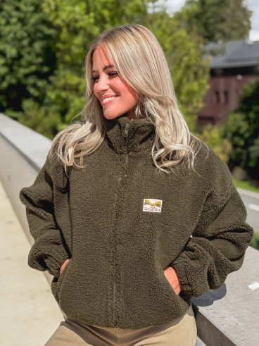 Gilet en teddy Mira - Kaki
