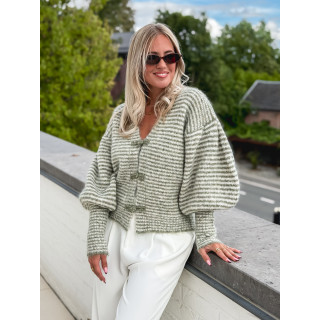 Gilet ligné Oréllia - Kaki