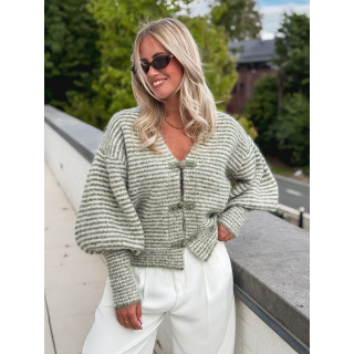 Gilet ligné Oréllia - Kaki