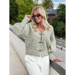 Gilet ligné Oréllia - Kaki