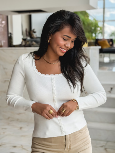 Pull Myriam - Blanc Pull Myriam - Blanc