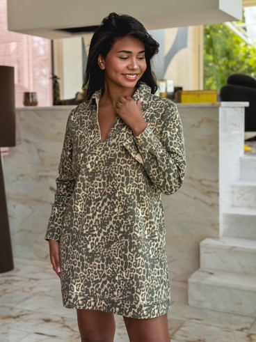 Robe Léopard Livana - Beige