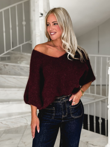Pull Célia - cerise noir
