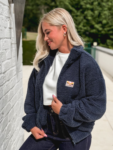 Gilet en teddy Mira - Bleu marine
