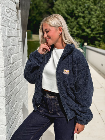 Gilet en teddy Mira - Bleu marine Gilet en teddy Mira - Bleu marine