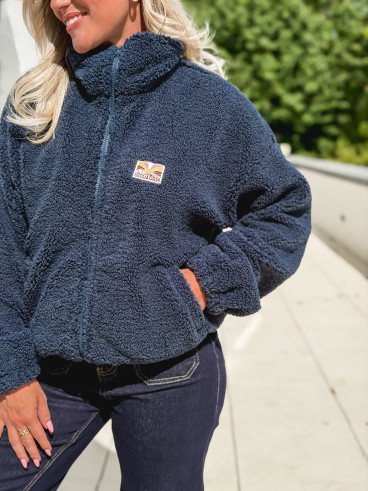 Gilet en teddy Mira - Bleu marine Gilet en teddy Mira - Bleu marine