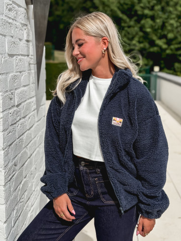 Gilet en teddy Mira - Bleu marine Gilet en teddy Mira - Bleu marine