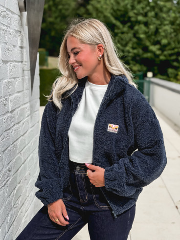 Gilet en teddy Mira - Bleu marine Gilet en teddy Mira - Bleu marine