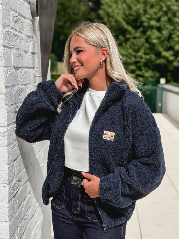 Gilet en teddy Mira - Bleu marine Gilet en teddy Mira - Bleu marine