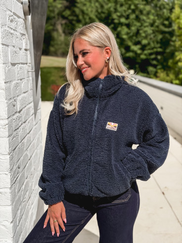 Gilet en teddy Mira - Bleu marine Gilet en teddy Mira - Bleu marine