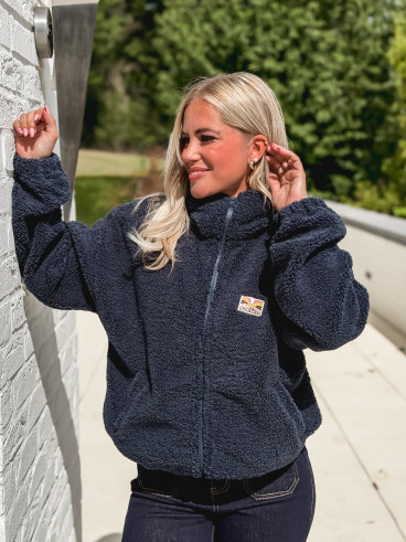 Gilet en teddy Mira - Bleu marine Gilet en teddy Mira - Bleu marine