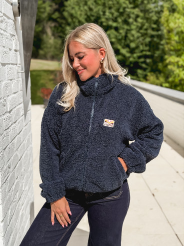 Gilet en teddy Mira - Bleu marine