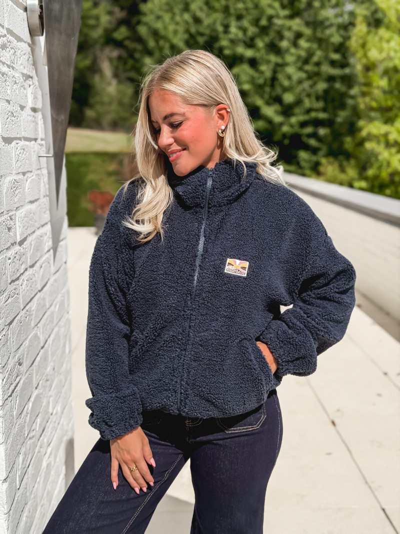 Gilet en teddy Mira - Bleu marine Gilet en teddy Mira - Bleu marine