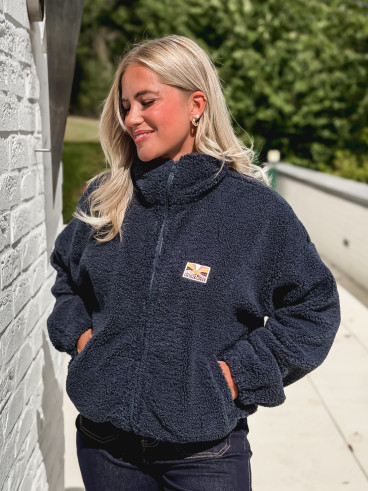 Gilet en teddy Mira - Bleu marine Gilet en teddy Mira - Bleu marine