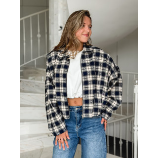 Veste à carreaux Mariette - Bleu