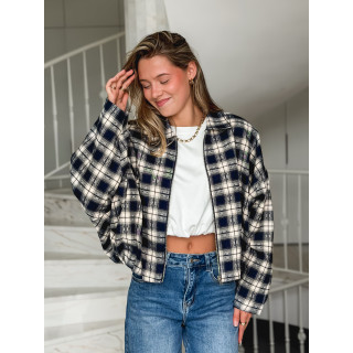 Veste à carreaux Mariette - Bleu