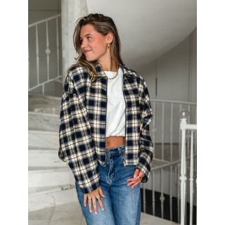 Veste à carreaux Mariette - Bleu