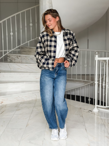 Veste à carreaux Mariette - Bleu