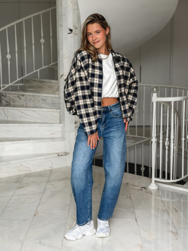 Veste à carreaux Mariette - Bleu