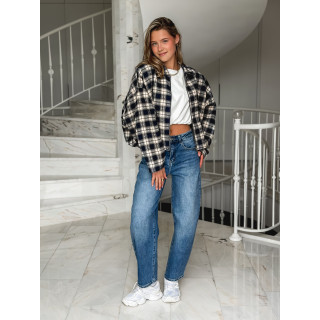 Veste à carreaux Mariette - Bleu