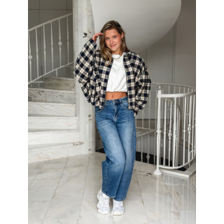 Veste à carreaux Mariette - Bleu