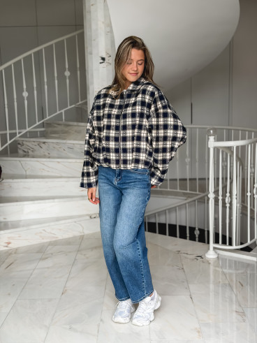 Veste à carreaux Mariette - Bleu