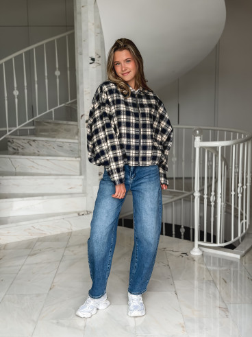 Veste à carreaux Mariette - Bleu