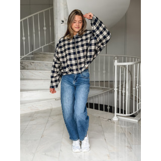 Veste à carreaux Mariette - Bleu