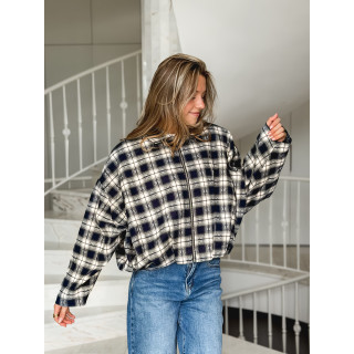 Veste à carreaux Mariette - Bleu