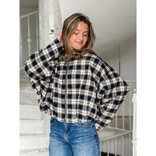 Veste à carreaux Mariette - Bleu
