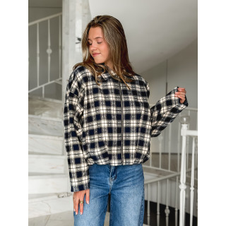Veste à carreaux Mariette - Bleu