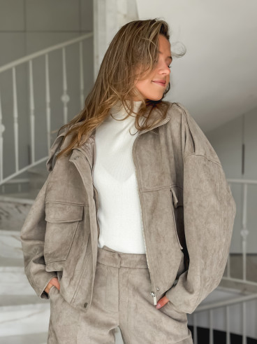 Veste en suédine Nora - Taupe Veste en suédine Nora - Taupe