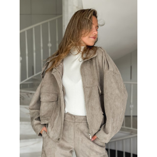 Veste en suédine Nora - Taupe